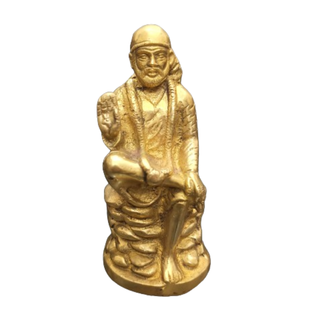 Sai Baba Brass Statue less than 1kg weight 15cm Height for home or office