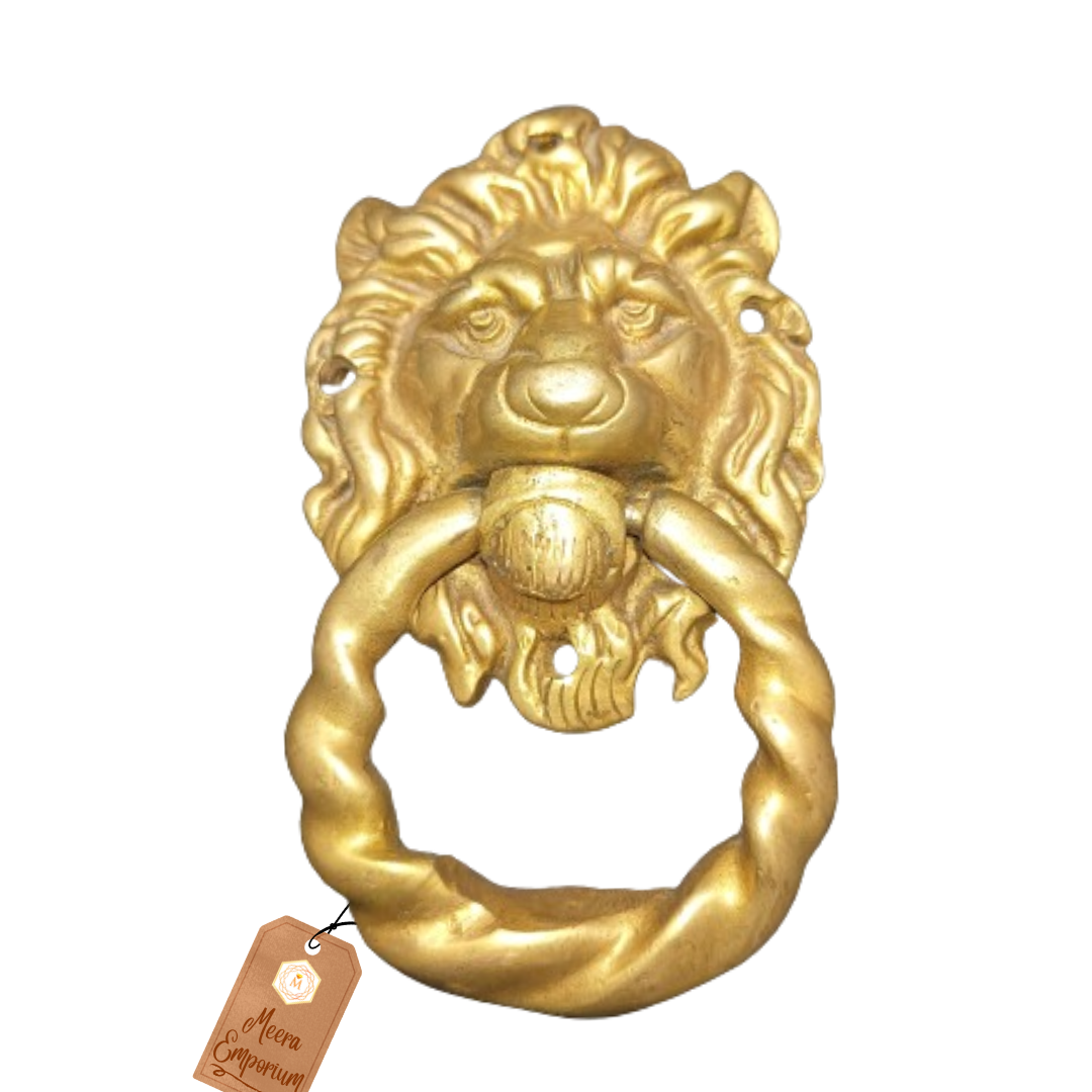 Door Knocker or Door Handle Brass Fine Art Product Weight 510gm 14cm Height for Home or Office Door