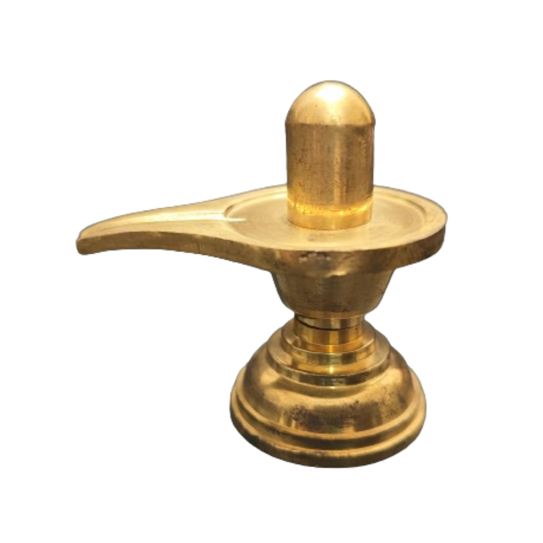 Shivlinga Brass Idol for Home or Office Pooja Ghar 160gm 6cm